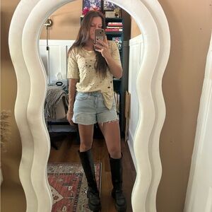 Free People Striped Distressed Tunic